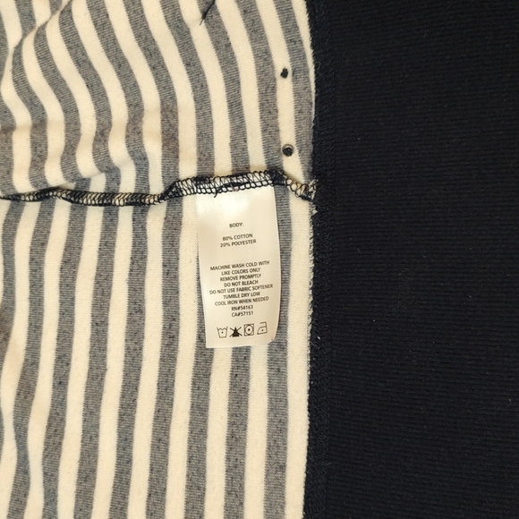 Calvin Klein Performance Sweater Jacket Terry Velour Navy Off White XL Zip Up - Picture 9 of 10